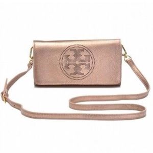Tory Burch Perforated Logo Royal Salmon Rose